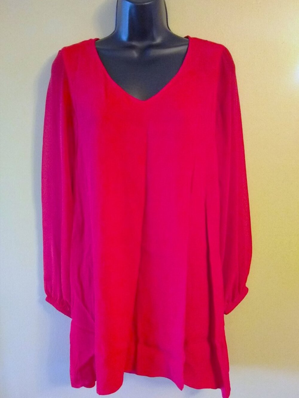Express Red Long Sleeve Lightweight Tunic